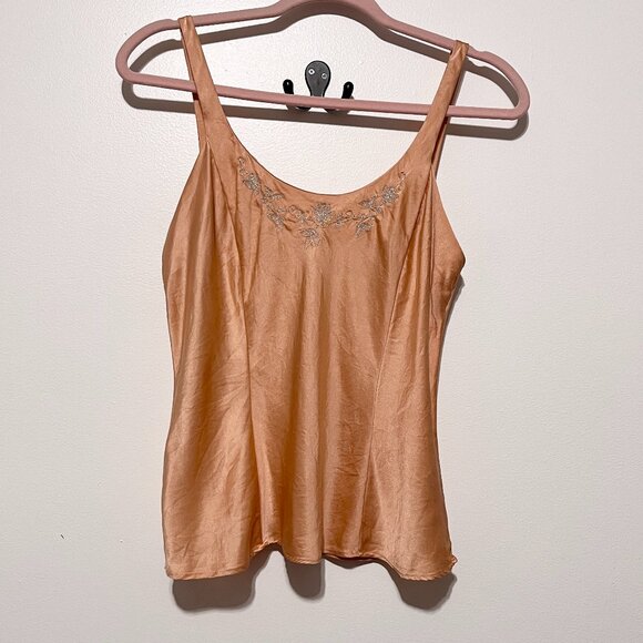Victoria's Secret Peach Tank Top with Floral Embroidery - Picture 1 of 6